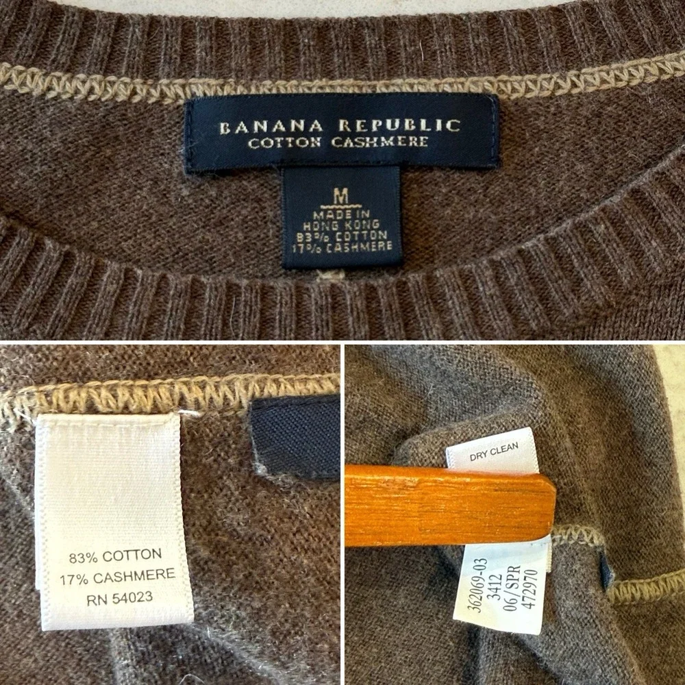 Banana Republic Cotton Cashmere Men's M Long Sleeve Crewneck Sweater